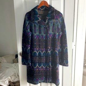 A sweater peacock long jacket